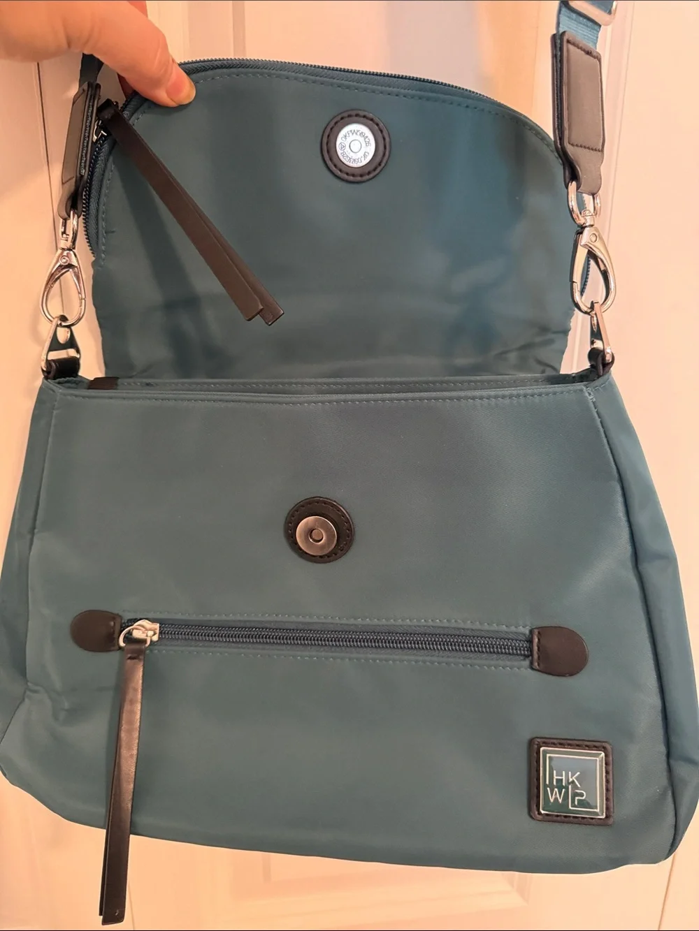 Teal Green IHKWIP Crossbody Bag with Adjustable Strap